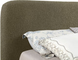 Rigby Art Deco King Bed in Elegant Black Boucle Fabric with Fluted Base - No Box Spring Needed