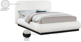 Rigby Art Deco King Bed in Rich Cream Linen with Fluted Black Base – Stylish, Slatted Design & Easy Assembly
