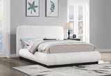 Rigby Art Deco King Bed in Rich Cream Linen with Fluted Black Base – Stylish, Slatted Design & Easy Assembly