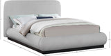 Rigby Art Deco King Bed in Rich Cream Linen with Fluted Black Base – Stylish, Slatted Design & Easy Assembly