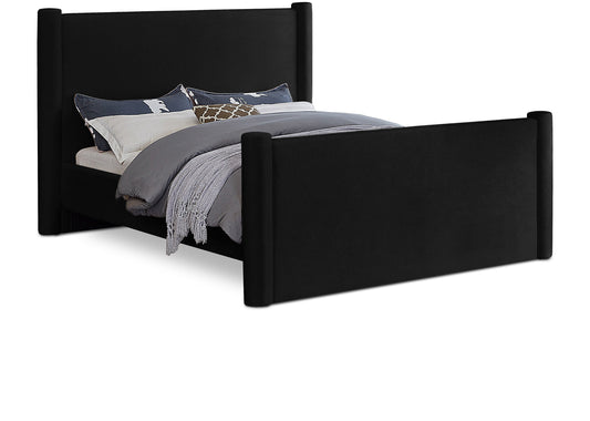 Elias Velvet Full Bed - Stylish Contemporary Design with Solid Wood Frame for Timeless Elegance