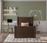 Elias Velvet Twin Bed - Elegant Minimalist Design with Solid Wood Frame for Contemporary Bedrooms