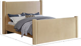 Elias Velvet King Bed – Elegant Contemporary Design with Solid Wood Frame for Modern Bedrooms Decor