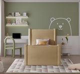 Elias Velvet Twin Bed - Elegant Minimalist Design with Solid Wood Frame for Contemporary Bedrooms