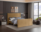Elias Velvet Full Bed - Stylish Contemporary Design with Solid Wood Frame for Timeless Elegance