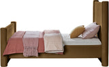 Elias Velvet Twin Bed - Elegant Minimalist Design with Solid Wood Frame for Contemporary Bedrooms