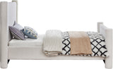 Elias Velvet Twin Bed - Elegant Minimalist Design with Solid Wood Frame for Contemporary Bedrooms
