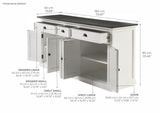 Halifax Contrast Large Buffet 5 Doors 3 Drawers 71''