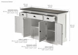 Halifax Contrast Buffet with 4 Doors 3 Drawers