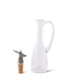 Cruet Bottle with Pewter Elk Head Cork Stopper