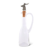 Cruet Bottle with Pewter Elk Head Cork Stopper