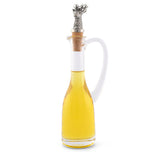 Cruet Bottle with Pewter Elk Head Cork Stopper