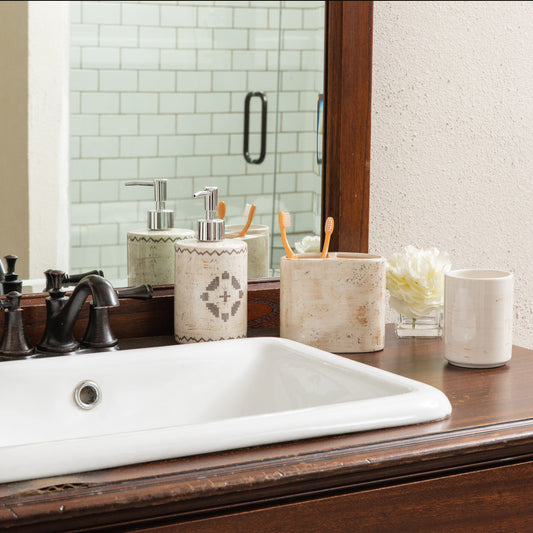 Dakota Ceramic 3PC Countertop Bathroom Set, 4 MOQ