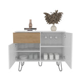 Tori 39" Wide Console Table with Two Cabinets, One Drawer, Four Shelves, Storage Organizer, Versatile Storage for Living Room, Hallway, Entryway, Modern Design, Stylish and Practical Console