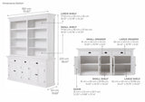 Halifax Hutch Bookcase 5 Doors 3 Drawers