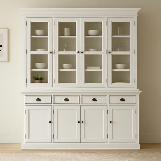 Halifax Buffet Hutch Unit with 4 Glass Doors