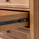 4-Piece Transitional Solid Wood Bedroom Set with 6-Drawer Dresser
