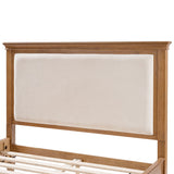 Transitional Solid Wood Bed with Upholstered Headboard