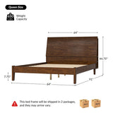 Vivian Solid Wood Platform Bed with USB Ports and Storage Headboard