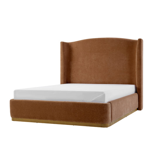 Estela Platform Bed-CARAMEL