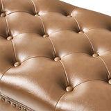 Abner Traditional Upholstered Storage Bench with Button Tufting