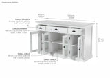 Halifax Buffet with 4 Glass Doors 3 Drawers