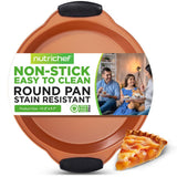 Non-Stick Round Pan - Nonstick Carbon Steel Bake Pan With Black Silicone Handles, Compatible With Models: Ncsbs54S, Ncsbs52S (Copper)