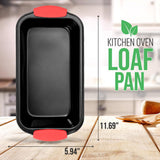 Non-Stick Loaf Pan - Deluxe Nonstick Gray Coating Inside And Outside With Red Silicone Handles, Compatible With Models: Ncsbs10S, Ncsbs8S, Ncsbs6S (Black)