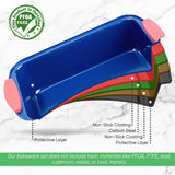 Non-Stick Loaf Pan - Deluxe Nonstick Blue Coating Inside And Outside With Red Silicone Handles, Compatible With Models: Ncsbsbl10, Ncsbsbl8, Ncsbsbl6 (Blue)