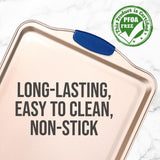 Small Cookie Sheet - Kitchen Oven Baking Pan With Blue Silicone Handles, Compatible With Model: Ncsbsg63 (Gold)