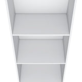 TUHOME Note 47" Tall Modern Ladder Bookcase with Three Open Tier Shelves, Slanted Vertical Design, Space-Saving Freestanding Organizer for Living Room, Bedroom or Home Office Storage, Contemporary Display and Organization Solution