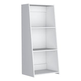 TUHOME Note 47" Tall Modern Ladder Bookcase with Three Open Tier Shelves, Slanted Vertical Design, Space-Saving Freestanding Organizer for Living Room, Bedroom or Home Office Storage, Contemporary Display and Organization Solution