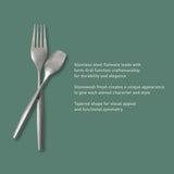 Bloomhouse 20 Piece Stone Washed Flatware 18/10 Stainless Steel Silverware Cutlery Utensil Set With Acacia Wood Caddy - Service for 4