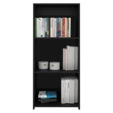 TUHOME Note 47" Tall Modern Ladder Bookcase with Three Open Tier Shelves, Slanted Vertical Design, Space-Saving Freestanding Organizer for Living Room, Bedroom or Home Office Storage, Contemporary Display and Organization Solution