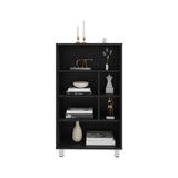 TUHOME Bellagio 40" Tall Four-Tier Base Cabinet with Six Open Cubbies, Modern Storage Unit for Home or Office Organization, Freestanding Organizer for Books, Décor, Supplies and Everyday Essentials with Contemporary Design