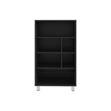 TUHOME Bellagio 40" Tall Four-Tier Base Cabinet with Six Open Cubbies, Modern Storage Unit for Home or Office Organization, Freestanding Organizer for Books, Décor, Supplies and Everyday Essentials with Contemporary Design