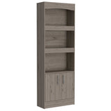 Simma Bookcase, Metal Hardware, Three Shelves, Double Door Cabinet