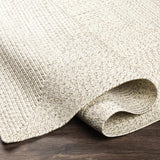 Beige Braided Faux Jute Outdoor Rug