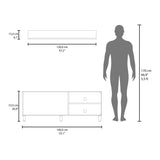 TUHOME Bryce TV Stand with Two Concealed Storage Doors, Open Media Shelves and Wide Top Surface, Modern Entertainment Unit for Living Rooms, Game Rooms or Home Theaters, Functional Organization for Electronics and Decor