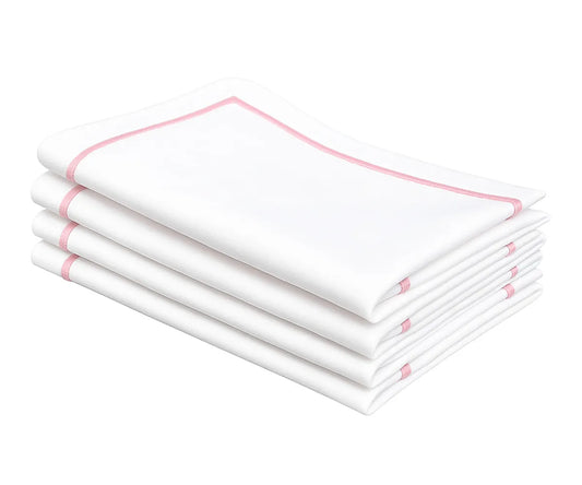 Embroidered Cotton Napkins  - Baby Pink