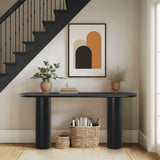 Baguette 60" Modern Oval Solid Wood Console Table