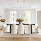 Baguette & Doris 86.5" Black Rectangle Dining Table Set for 8 (9-Piece)