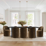 Baguette & Doris 86.5" Black Rectangle Dining Table Set for 8 (9-Piece)