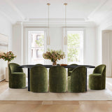 Baguette & Doris 86.5" Black Rectangle Dining Table Set for 8 (9-Piece)