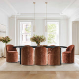 Baguette & Doris 86.5" Black Rectangle Dining Table Set for 8 (9-Piece)