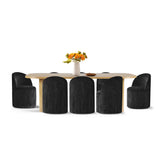 Baguette & Doris 86.5" Natural Rectangle Dining Table Set for 8 (9-Piece)
