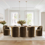 Baguette & Doris 86.5" Natural Rectangle Dining Table Set for 8 (9-Piece)