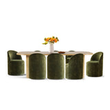 Baguette & Doris 86.5" Natural Rectangle Dining Table Set for 8 (9-Piece)