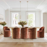 Baguette & Doris 86.5" Natural Rectangle Dining Table Set for 8 (9-Piece)