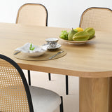Baguette 86.5" Modern Rectangle Oak Large Dining Table